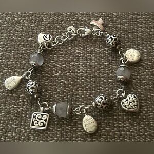 BRIGHTON Inspirational, Floating Charms, Power Of Pink Breast Cancer Bracelet